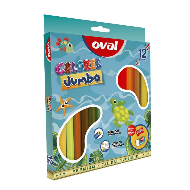 OVAL COLORES JUMBO BANDEJA OV-33A X 8 BOX X 12PCS +TJ+B                                                                                                 