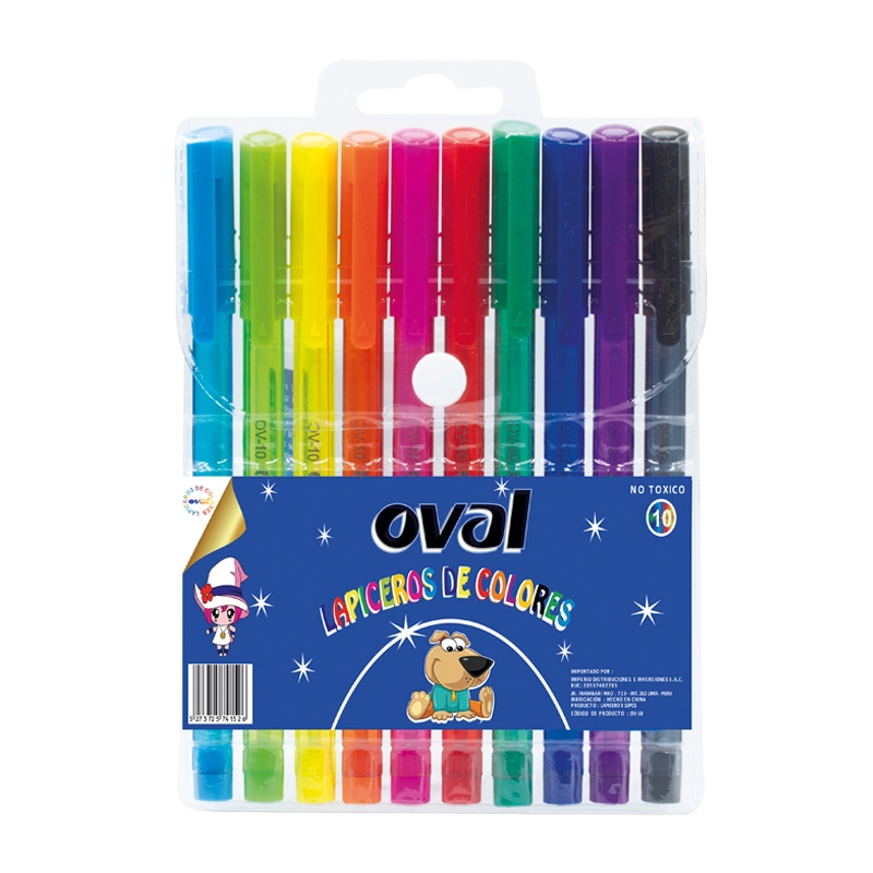 OVAL LAPICERO DE COLORES X 12DSP X 24DOC OV-10                                                                                                        