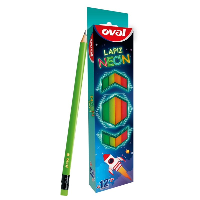 OVAL LAPIZ NEON C/ENTERO 2B (OV-204)                                                                                                   