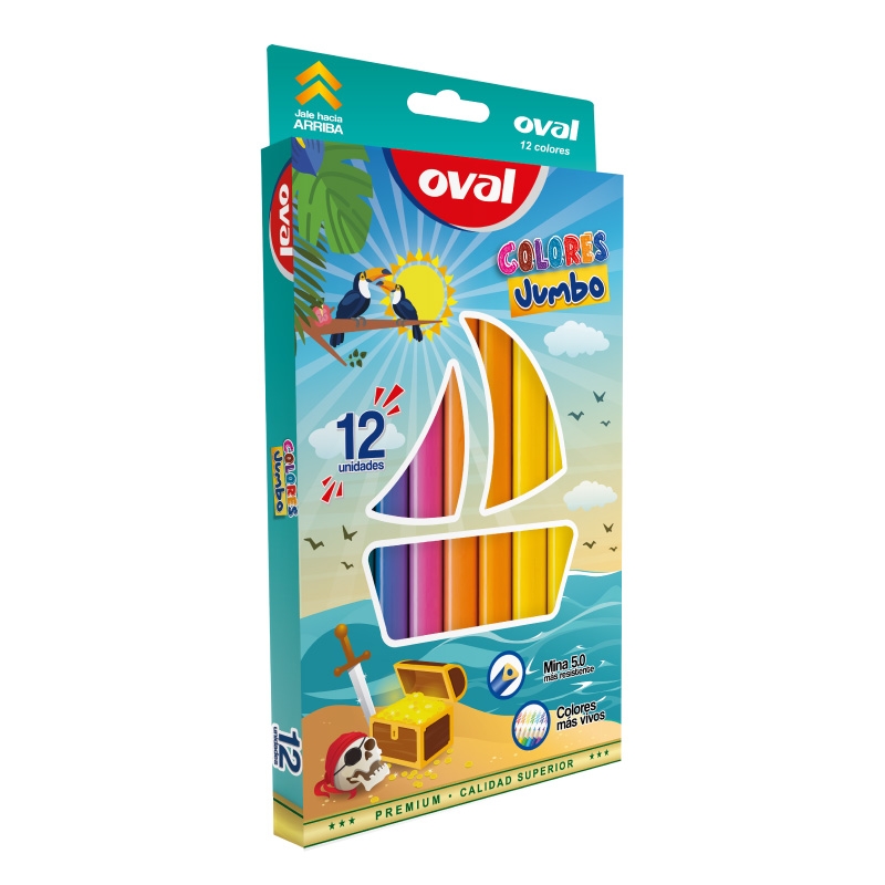 OVAL P. COLOR JUMBO  X 8 BOX X 12PCS                                                                                                         