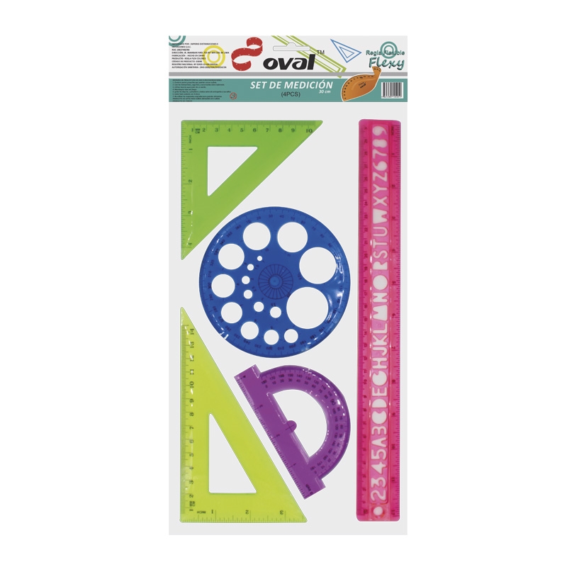 OVAL REGLA FLEX COLORES X 288SETS X 4PCS COD. GS048                                                                                                   